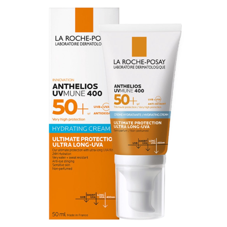 La Roche Posay  Anthelios UVMUNE 400 Hydrating cream ULTRA LONG-UVA 50+++ 50ml , ANTHELIOS UVMUNE 400 HYDRATING CREAM SPF50+ ,LA ROCHE-POSAY, LA ROCHE-POSAY กันแดด ,la roche-posay anthelios uvmune 400 รีวิว ,400 hydrating cream ingredients La Roche-Posay Anthelios Uvmune 400 ราคา, ลา โรช-โพเซย์ แอนเทลิโอส ยูวีมูน 400 ไฮเดรทติ้ง ครีม เอสพีเอฟ50+